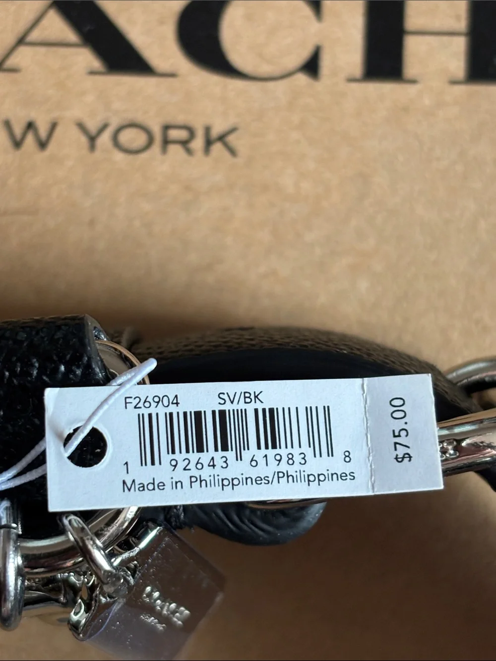 Coach Black Leather Dog Collar with Silver-Tone Logo Charms
